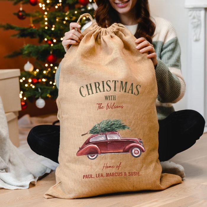 Personalised Christmas Sack with Illustration