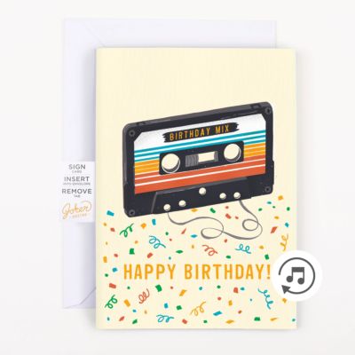 Endless "Never Gonna Give You Up" Birthday Card with Glitter