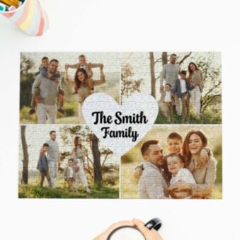 Personalised Puzzle with 4 Photos and Text