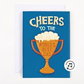 Endless 99 bottles Father's Day card with glitter