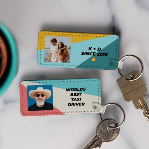 Personalised Photo and Text Keyring