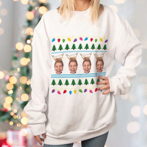 Personalised Face Upload Christmas Jumper