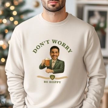 Personalised Face Sweatshirt with Beer Logo
