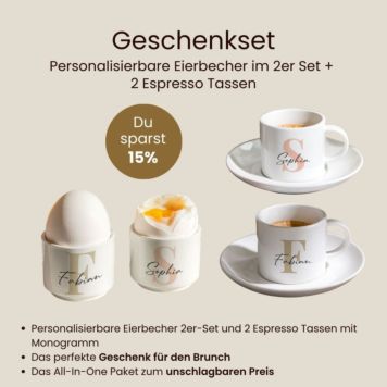 Gift set egg cups and espresso cup set of 2