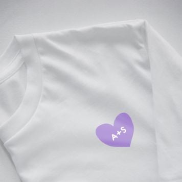Personalised T-Shirt with Heart and Initials