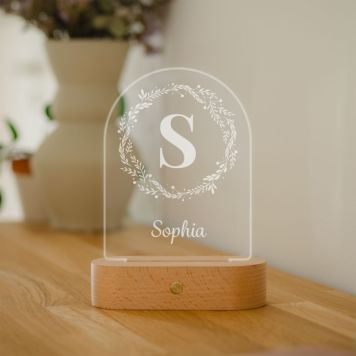 Personalised LED Lamp with Monogram - Design