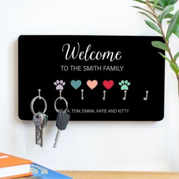Personalised Key Holder with Names and Symbols