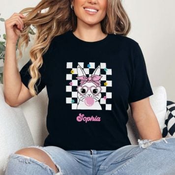 Personalised Rabbit T-shirt With Name