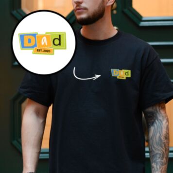 Personalised Dad T-Shirt with Memphis-Style Design