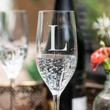 Personalised Monogram Champagne Glass - Design