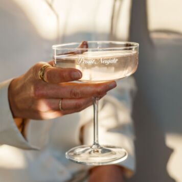 Personalised Champagne Coupe Glass with Custom Text