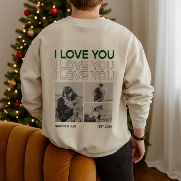 Personalised Sweatshirt with Monochrome Photos and Text - Design