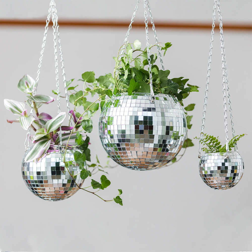 Disco Ball Hanging Planter - 8-inch
