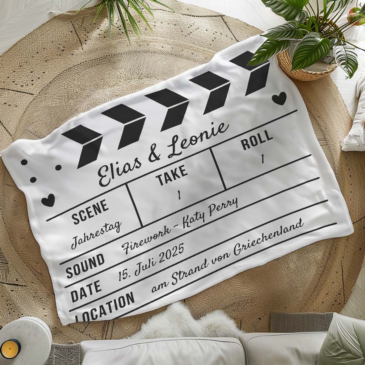 Personalised Clapboard Blanket