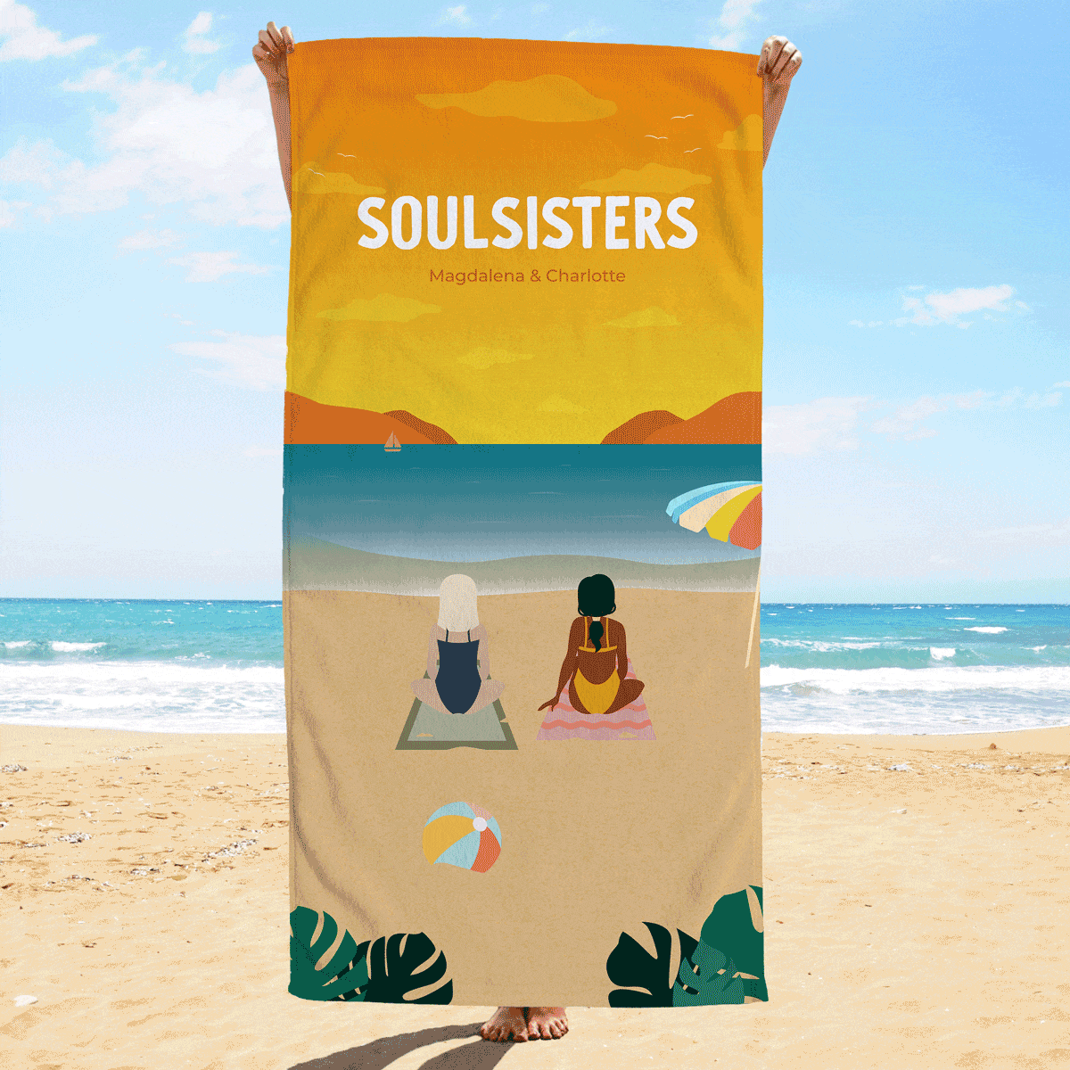 Personalised Girlfriends Beach Towel