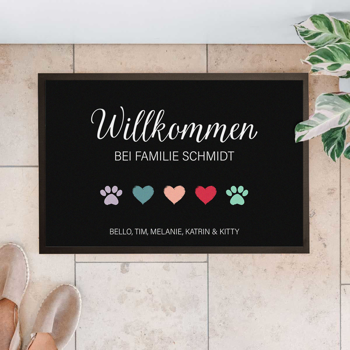 Personalised Doormat With Family Symbols