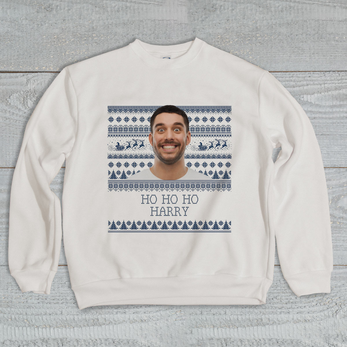 Personalised Face Upload Christmas Jumper with Message