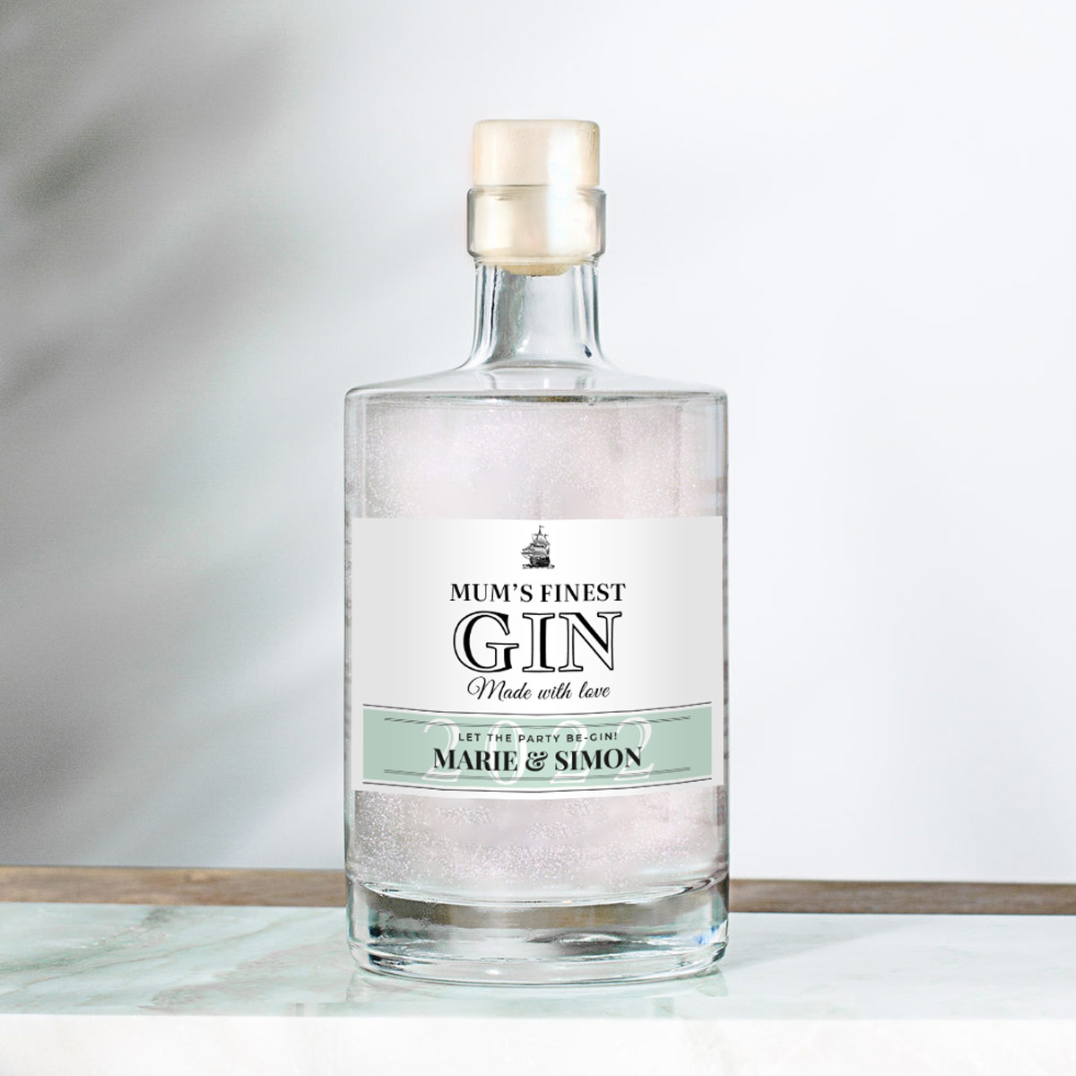 Personalised gin with name and text