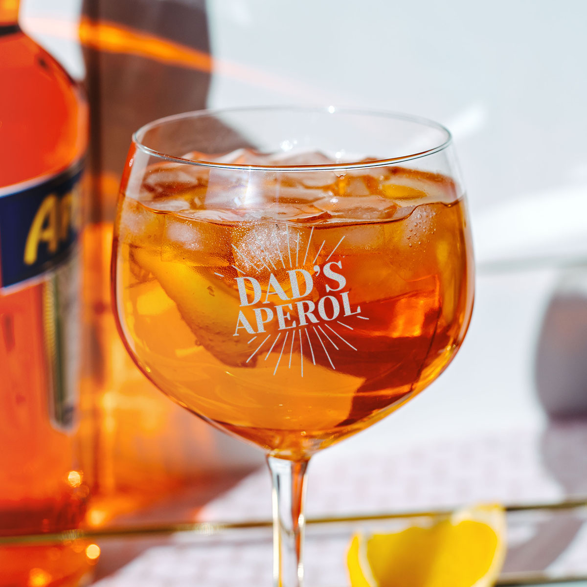 father's day gifts personalised aperol spritz glass