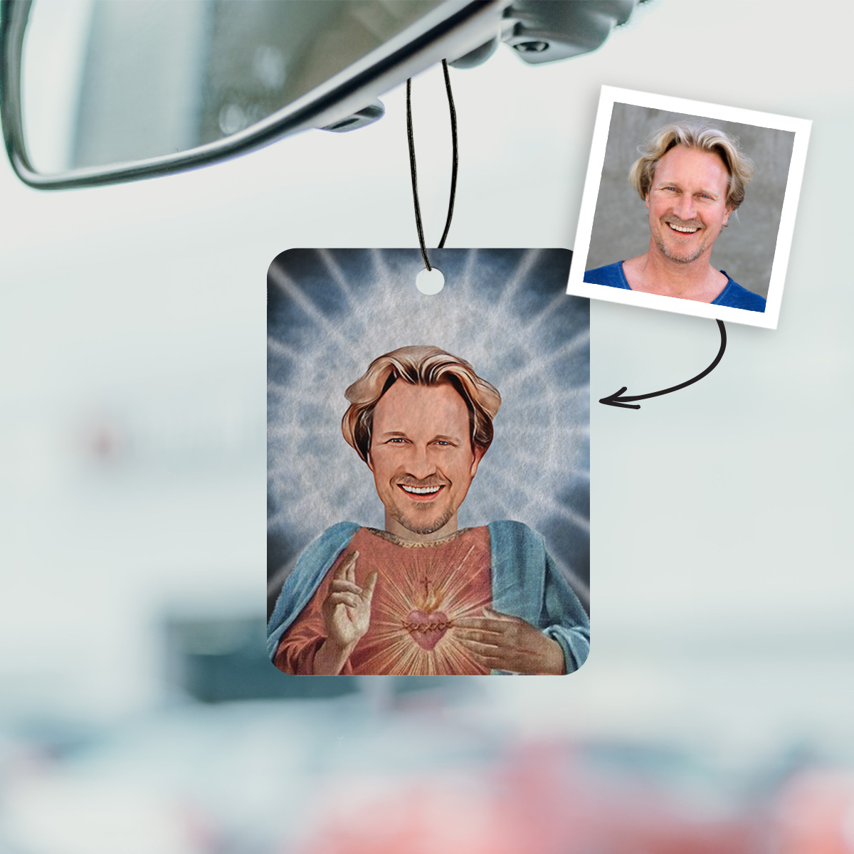 father's day gifts - personalised saint yourself air freshner